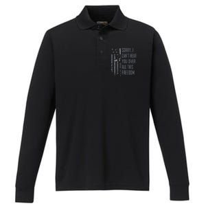 Can't Hear You Over All This Freedom Gun Rights Performance Long Sleeve Polo