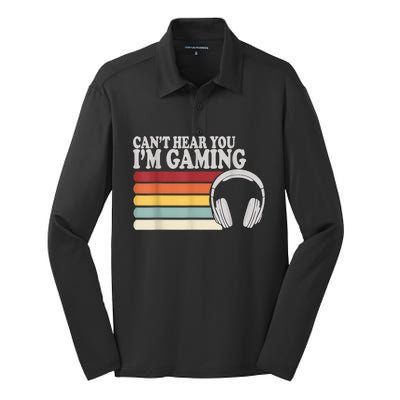 Cant Hear You Im Gaming Headphones Video Game Gamer Silk Touch Performance Long Sleeve Polo