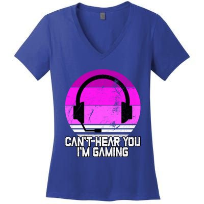 Can't Hear You I'm Gaming Gamer Girl Gift Video Gamer Gift Women's V-Neck T-Shirt