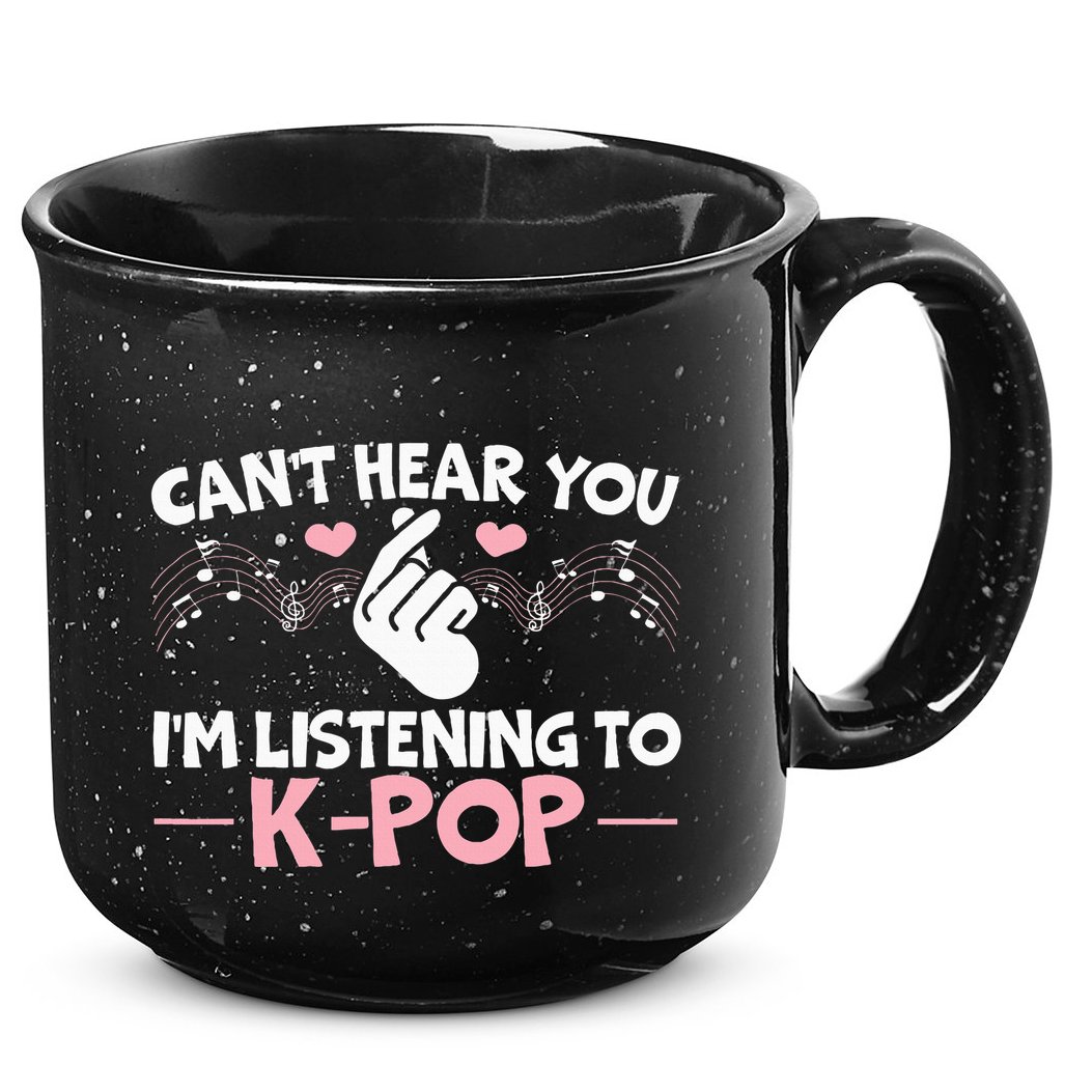 CanT Hear You IM Listening To Kpop Korean Pop Music Panda 15oz Campfire Ceramic Mug