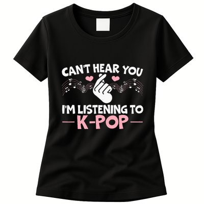 CanT Hear You IM Listening To Kpop Korean Pop Music Panda Womens T-Shirt