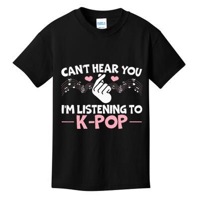 CanT Hear You IM Listening To Kpop Korean Pop Music Panda Kids T-Shirt