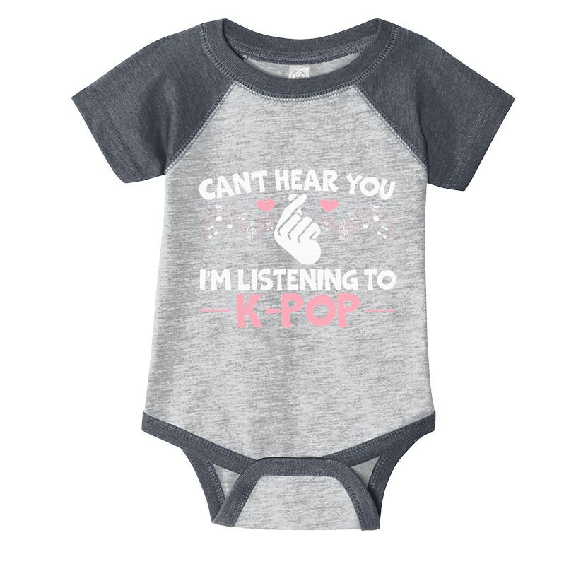 CanT Hear You IM Listening To Kpop Korean Pop Music Panda Infant Baby Jersey Bodysuit