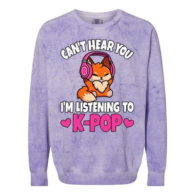 CanT Hear You IM Listening To Kpop Anime Lover Kpop Music Colorblast Crewneck Sweatshirt