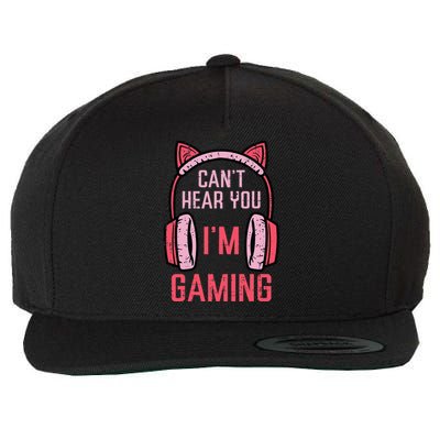 Cant Hear You Im Gaming Video Gamer Wool Snapback Cap