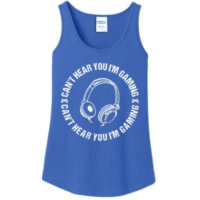 Can't Hear You I'm Gaming Great Gift Funny Gamer Vintage Gift Ladies Essential Tank