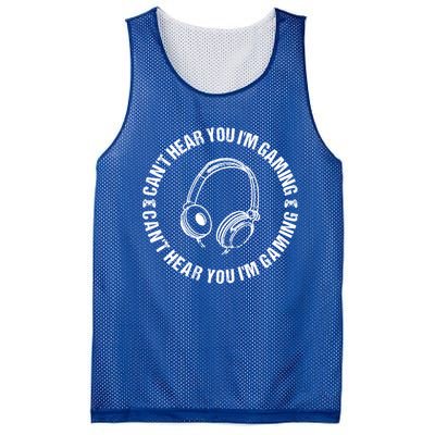 Can't Hear You I'm Gaming Great Gift Funny Gamer Vintage Gift Mesh Reversible Basketball Jersey Tank