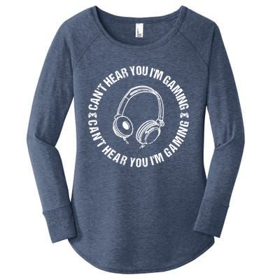 Can't Hear You I'm Gaming Great Gift Funny Gamer Vintage Gift Women's Perfect Tri Tunic Long Sleeve Shirt