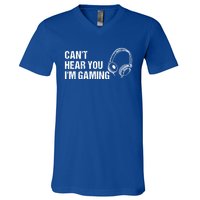 Can't Hear You I'm Gaming Gift Funny Gamer Vintage Gift V-Neck T-Shirt