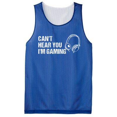 Can't Hear You I'm Gaming Gift Funny Gamer Vintage Gift Mesh Reversible Basketball Jersey Tank