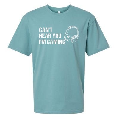 Can't Hear You I'm Gaming Gift Funny Gamer Vintage Gift Sueded Cloud Jersey T-Shirt