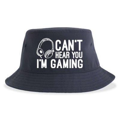 Can't Hear You I'm Gaming Headset Video Games Gamer Sustainable Bucket Hat