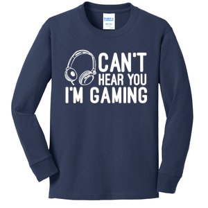 Can't Hear You I'm Gaming Headset Video Games Gamer Kids Long Sleeve Shirt