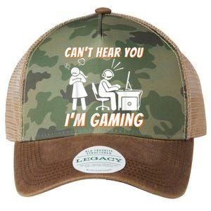 Cant Hear You Im Gaming Funny Video Game Gamer Humor Legacy Tie Dye Trucker Hat