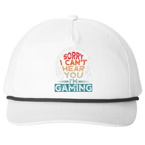 Can't Hear You I'm Gaming Gamer Assertion Gift Idea Snapback Five-Panel Rope Hat