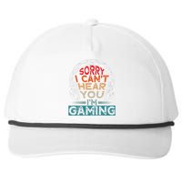 Can't Hear You I'm Gaming Gamer Assertion Gift Idea Snapback Five-Panel Rope Hat