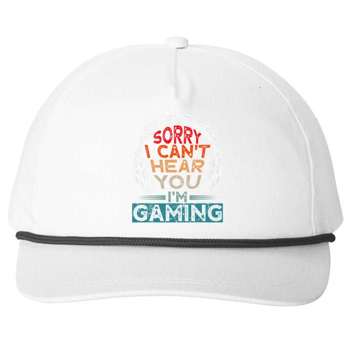 Can't Hear You I'm Gaming Gamer Assertion Gift Idea Snapback Five-Panel Rope Hat