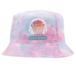 Can't Hear You I'm Gaming Gamer Assertion Gift Idea Tie-Dyed Bucket Hat