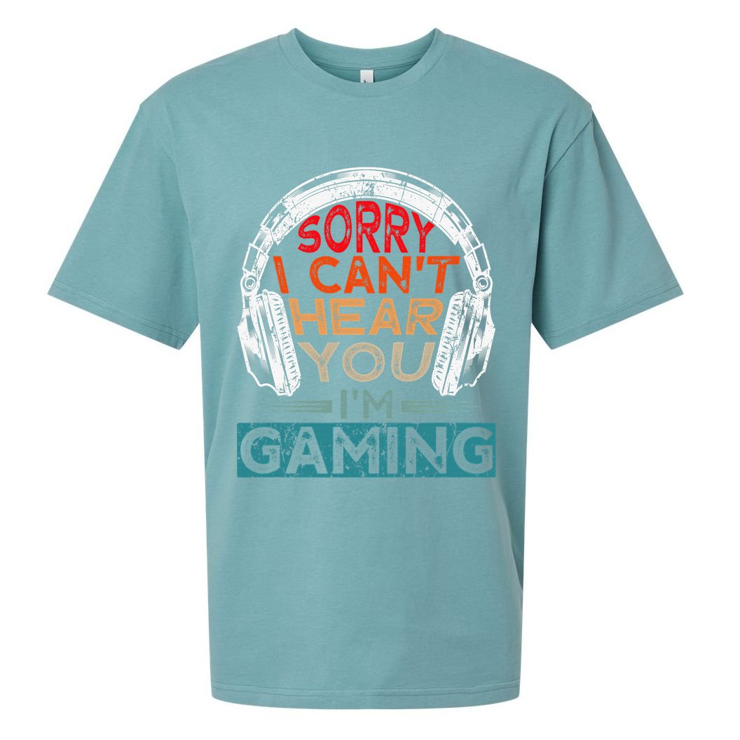 Can't Hear You I'm Gaming Gamer Assertion Gift Idea Sueded Cloud Jersey T-Shirt