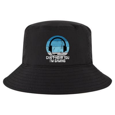 Can't Hear You I'm Gaming Vintage Funny Video Gamer Gift Cool Gift Cool Comfort Performance Bucket Hat