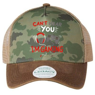 Cant Hear You Im Gaming Funny Gift For Gamers Legacy Tie Dye Trucker Hat