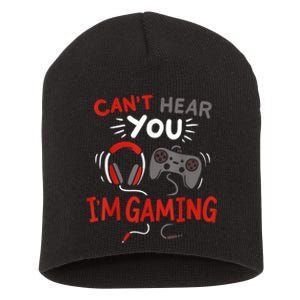 Cant Hear You Im Gaming Funny Gift For Gamers Short Acrylic Beanie