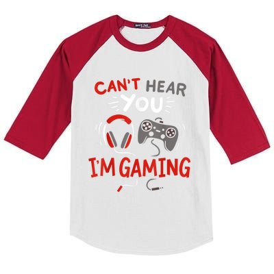 Cant Hear You Im Gaming Funny Gift For Gamers Kids Colorblock Raglan Jersey