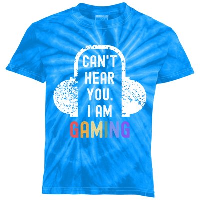 Can’t Hear You I’m Gaming Funny Videogiftgamer Headset Vintage Gift Kids Tie-Dye T-Shirt