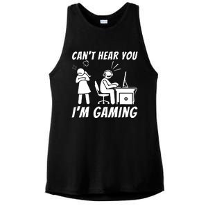 CanT Hear You IM Gaming Ladies PosiCharge Tri-Blend Wicking Tank