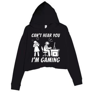 CanT Hear You IM Gaming Crop Fleece Hoodie