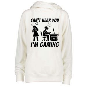 CanT Hear You IM Gaming Womens Funnel Neck Pullover Hood