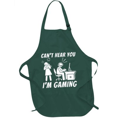 CanT Hear You IM Gaming Full-Length Apron With Pockets