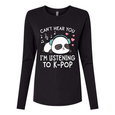 Can't Hear You I'm Listening to KPop Kawaii Womens Cotton Relaxed Long Sleeve T-Shirt