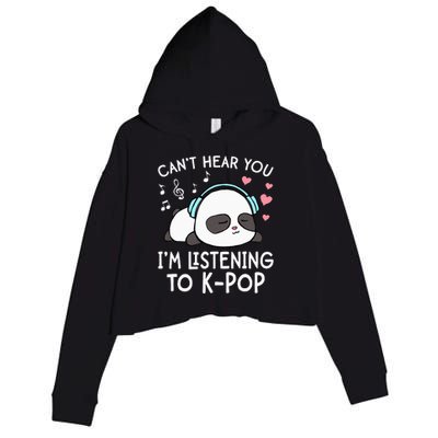 Can't Hear You I'm Listening to KPop Kawaii Crop Fleece Hoodie