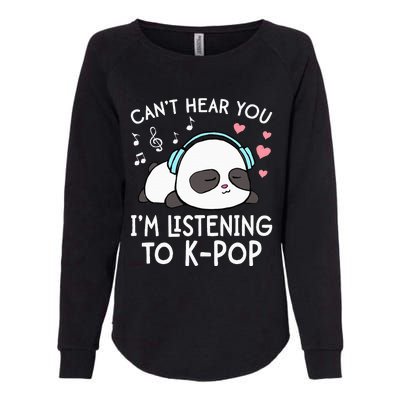 Can't Hear You I'm Listening to KPop Kawaii Womens California Wash Sweatshirt