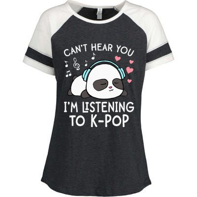 Can't Hear You I'm Listening to KPop Kawaii Enza Ladies Jersey Colorblock Tee