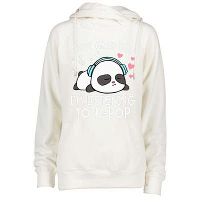 Can't Hear You I'm Listening to KPop Kawaii Womens Funnel Neck Pullover Hood