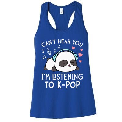 Can't Hear You I'm Listening to KPop Kawaii Women's Racerback Tank