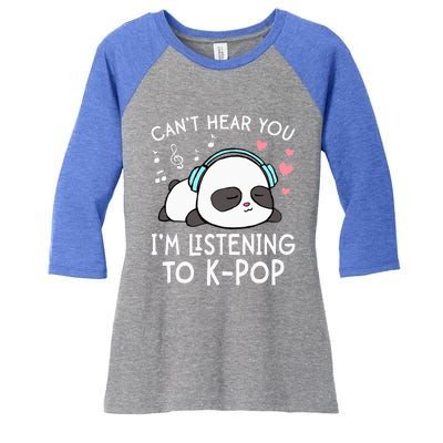 Can't Hear You I'm Listening to KPop Kawaii Women's Tri-Blend 3/4-Sleeve Raglan Shirt