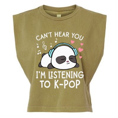 Can't Hear You I'm Listening to KPop Kawaii Garment-Dyed Women's Muscle Tee