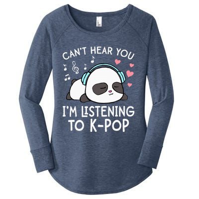 Can't Hear You I'm Listening to KPop Kawaii Women's Perfect Tri Tunic Long Sleeve Shirt