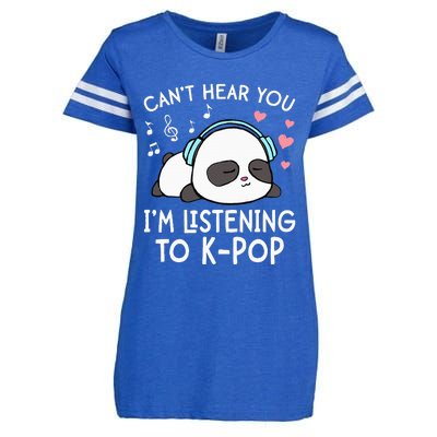 Can't Hear You I'm Listening to KPop Kawaii Enza Ladies Jersey Football T-Shirt