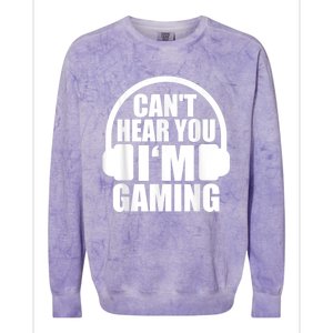 Cant Hear You Im Gaming Headset Video Games Gamer Colorblast Crewneck Sweatshirt