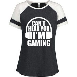 Cant Hear You Im Gaming Headset Video Games Gamer Enza Ladies Jersey Colorblock Tee