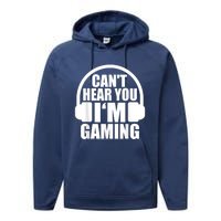 Cant Hear You Im Gaming Headset Video Games Gamer Performance Fleece Hoodie