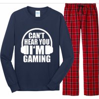 Cant Hear You Im Gaming Headset Video Games Gamer Long Sleeve Pajama Set