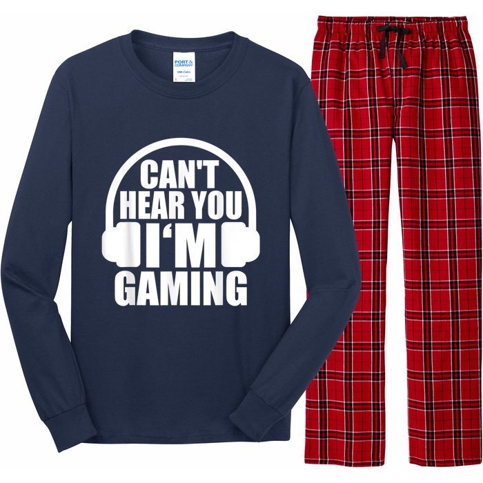 Cant Hear You Im Gaming Headset Video Games Gamer Long Sleeve Pajama Set