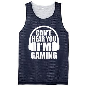 Cant Hear You Im Gaming Headset Video Games Gamer Mesh Reversible Basketball Jersey Tank