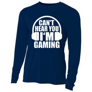 Cant Hear You Im Gaming Headset Video Games Gamer Cooling Performance Long Sleeve Crew