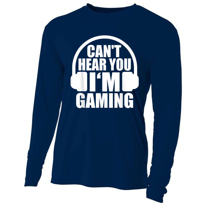 Cant Hear You Im Gaming Headset Video Games Gamer Cooling Performance Long Sleeve Crew